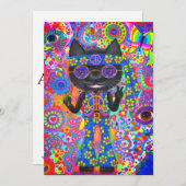 Invitation Joyeux lunettes de soleil hippie pour chats pour l (Devant / Derrière)