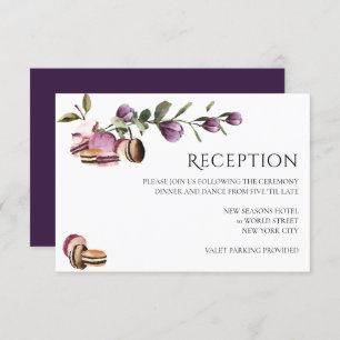 Invitation Joyeux Macaron Élégant Violet Floral Moderne