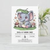Invitation Joyeux Majestic Elephant numérique anniversaire (Debout devant)