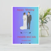 Invitation Joyeux mariage (Debout devant)