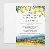 Invitation Joyeux Mariage Après Lemons Toscane Italie (Devant / Derrière)