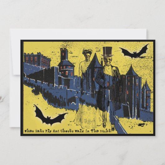 Invitation Joyeux mariage d'Halloween Épouvantable Fantôme Ma (Devant)