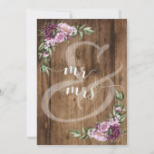 Invitation Joyeux Mariage Fleurs Rustiques Réception Seulemen (Dos)