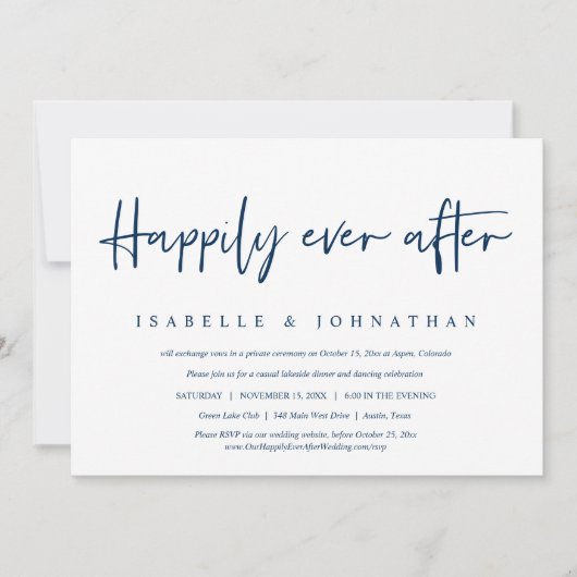 Invitation Joyeux Mariage Intime et Fête de Fiançailles (Devant)