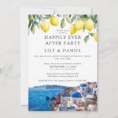 Invitation Joyeux mariage photo citrons Santorin (Devant)