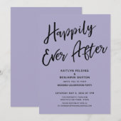 Invitation Joyeux Mariage Pour Toujours Dusty Purple pour la  (Devant / Derrière)