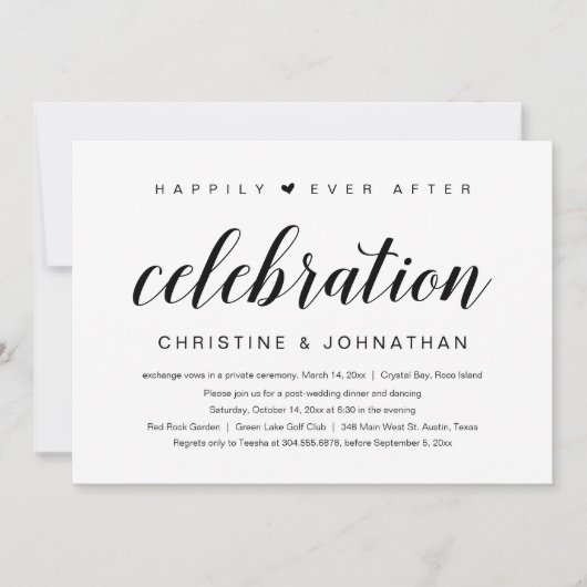 Invitation Joyeux Mariage Pour Toujours, Fête de Mariage en I (Devant)