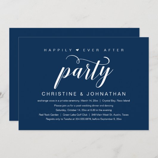 Invitation Joyeux Mariage Pour Toujours, Fête de Mariage en I (Devant / Derrière)