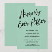 Invitation Joyeux Mariage Pour Toujours Lumière Vert Clair de (Devant / Derrière)