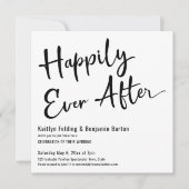 Invitation Joyeux Mariage Réception Noir Blanc Pour Toujours (Devant)