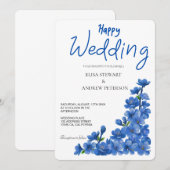Invitation Joyeux mariage romantique floral mariage (Devant / Derrière)
