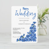 Invitation Joyeux mariage romantique floral mariage (Debout devant)