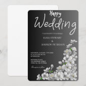 Invitation Joyeux mariage romantique floral mariage (Devant / Derrière)