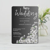 Invitation Joyeux mariage romantique floral mariage (Debout devant)