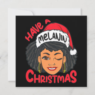 Invitation Joyeux Melanin Noël Joyeux X mas Black Sista