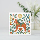 Invitation Joyeux Midsommar Artisanat d'art suédois (Debout devant)