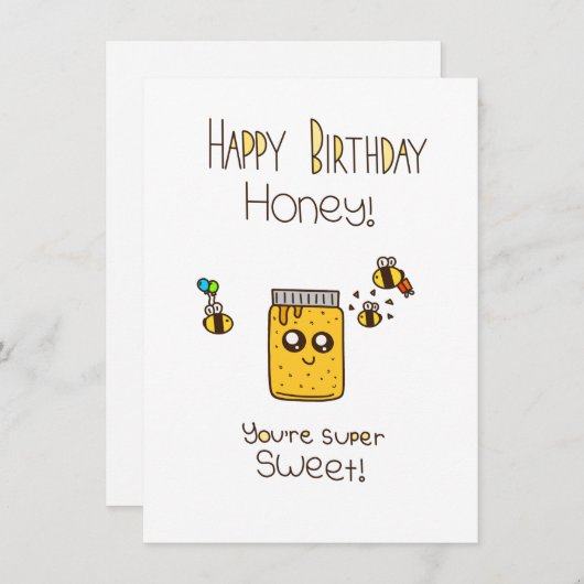 Invitation Joyeux Miel d'anniversaire (Devant / Derrière)