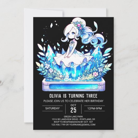 Invitation Joyeux Mignonne Princesse Anniversaire (Devant)