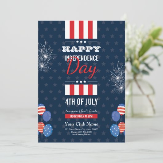 Invitation Joyeux Modèle de l'Indépendance (Debout devant)