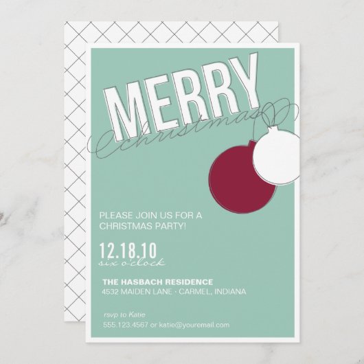 Invitation Joyeux Modèle d'invitation de fête de vacances (Devant / Derrière)