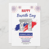 Invitation Joyeux Modèle du 14 juillet (Devant / Derrière)