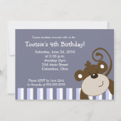 Invitation Joyeux Monkey Fun Brown 5x7 Anniversaire (Devant)