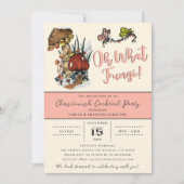 Invitation Joyeux Mushroom rose mignon Noël Fête (Devant)