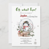 Invitation Joyeux Noël 1er Anniversaire Garçon- Festif (Devant)