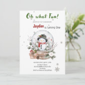 Invitation Joyeux Noël 1er Anniversaire Garçon- Festif (Debout devant)