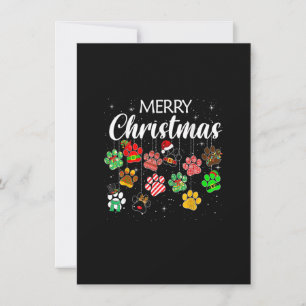Invitation Joyeux Noël 2022 Empreinte de patte de chien Buffa