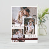 Invitation Joyeux Noël 2024 Modern 4 Photo Holiday Card (Debout devant)