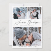 Invitation Joyeux Noël 3 Collage Multi Photo Holiday Card (Devant)