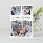 Invitation Joyeux Noël 3 Collage Multi Photo Holiday Card (Debout devant)