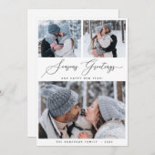 Invitation Joyeux Noël 3 Collage Multi Photo Holiday Card (Devant / Derrière)