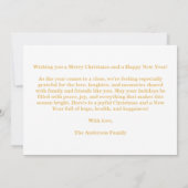 Invitation Joyeux Noël 3 Collage photo Or (Dos)