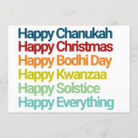 Invitation Joyeux Noël à Chanukah Tout<br><div class="desc">Dîtes des vacances heureuses et joyeux à tout le monde dans cette carte de vacances tout compris moderne et minimaliste avec Chanukah,  Noël,  Kwanzaa,  Solstice,  Bodhi Day et Nouvel An. Ne laissez personne dehors cette année et diffusez la joie et l'amour à toute votre famille et à vos amis.</div>
