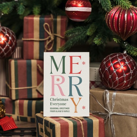 Invitation Joyeux Noël à tous Festive Retro Typographie