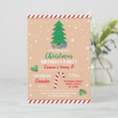 Invitation Joyeux Noël Anniversaire Fête Noël Bonbons Arbre (Debout devant)