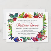 Invitation Joyeux Noël Aquarelle moderne Dîner de Noël (Devant)
