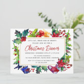 Invitation Joyeux Noël Aquarelle moderne Dîner de Noël (Debout devant)