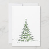 Invitation Joyeux Noël Arbre Classique Fête Florale (Dos)