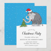 Invitation Joyeux Noël Arbre mignonne Santa Hat Mammoth Party (Devant / Derrière)
