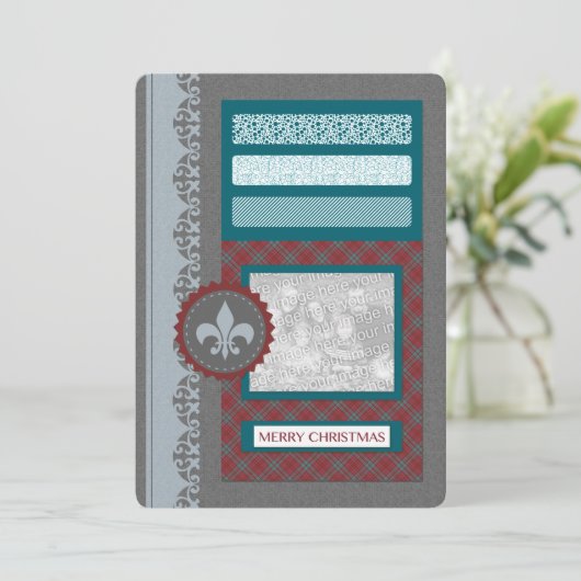 Invitation joyeux noël (argent (Debout devant)