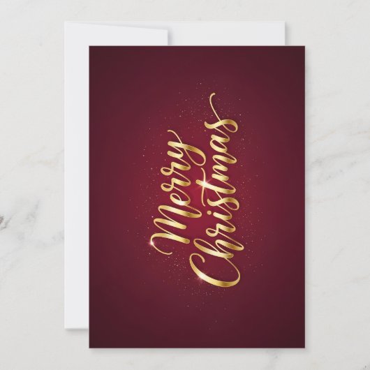 Invitation « Joyeux Noël » avec écriture dorée (Devant)