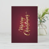 Invitation « Joyeux Noël » avec écriture dorée (Debout devant)