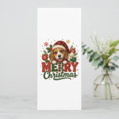 Invitation Joyeux Noël Beagle Mignon (Debout devant)