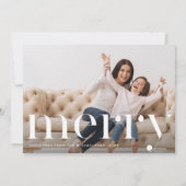 Invitation Joyeux Noël Black Botanique Photo (Devant)