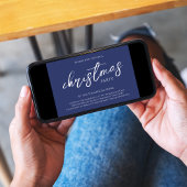 Invitation Joyeux Noël bleu marine Personnalisé