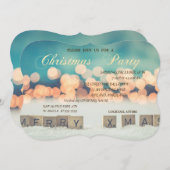 Invitation Joyeux Noël, Bokeh, Fête de Noël d'entreprise (Devant / Derrière)