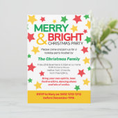 Invitation Joyeux Noël brillant étoile jaune rouge (Debout devant)